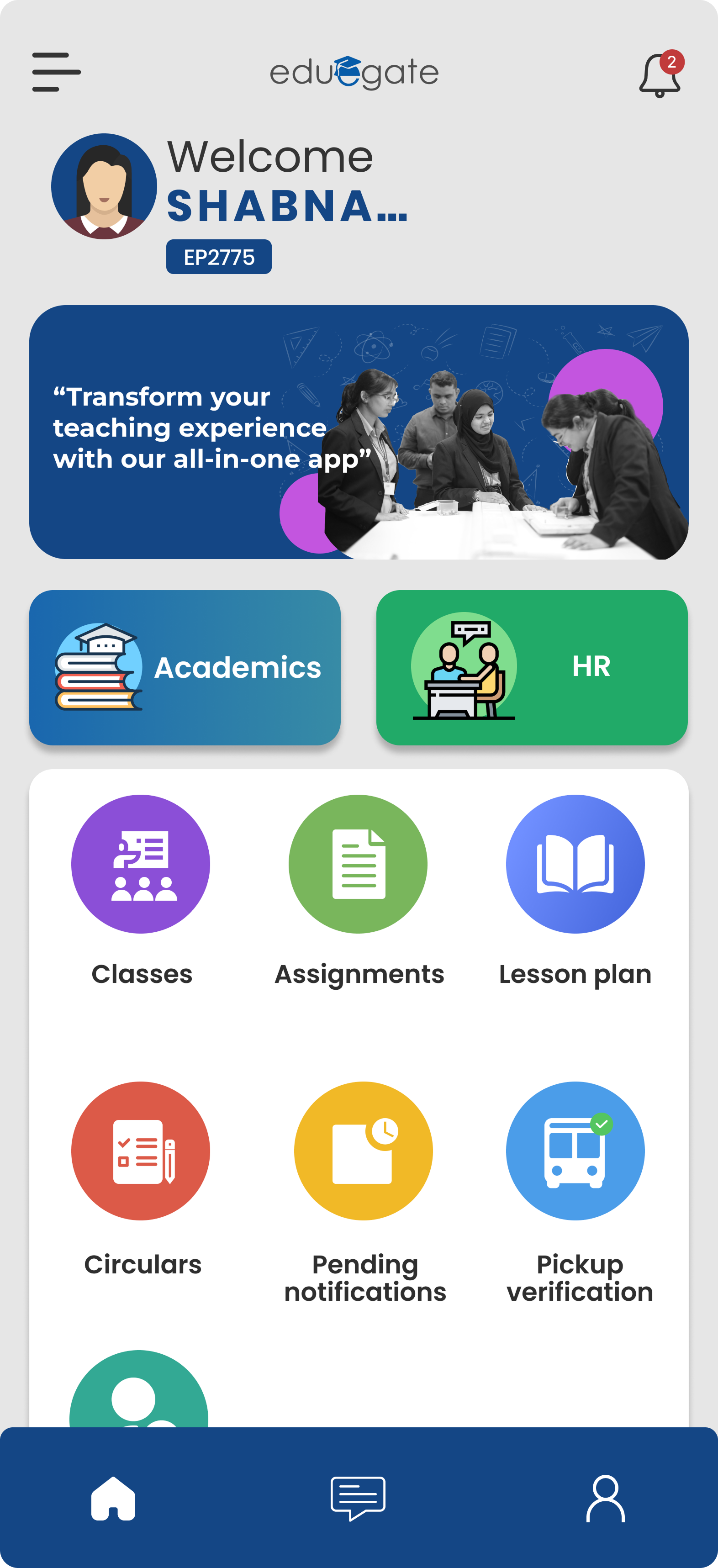 eduêgate Teachie App Interface